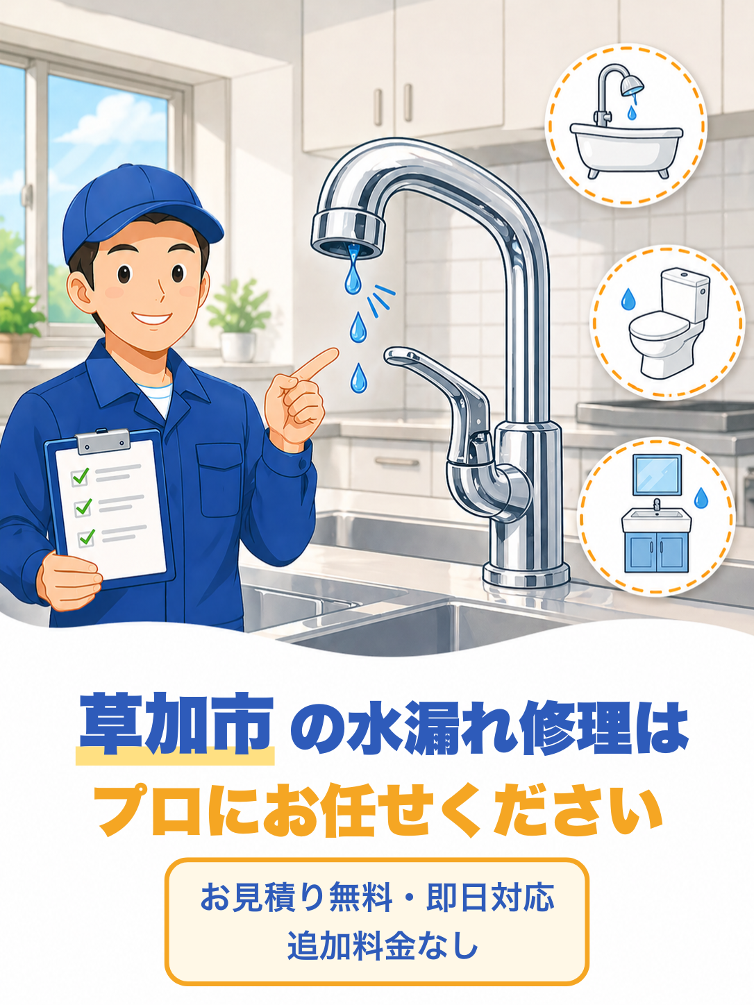 草加市の水道トラブル（水漏れ・詰まり）